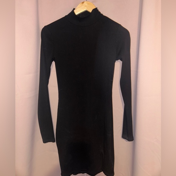 Lulus Dresses & Skirts - Lulu's Black Ribbed Turtleneck Dress